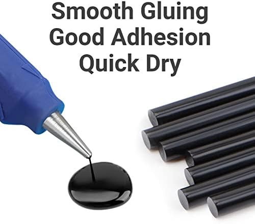 Black Hot Glue Sticks Mini, ENPOINT 7x200mm Long Hot Melt Glue Sticks para artesanato, 36 pacote de cola adesiva de tecido