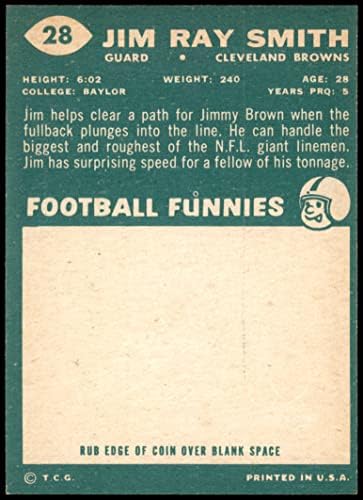 1960 Topps 28 Jim Ray Smith Cleveland Browns-FB VG Browns-FB Baylor