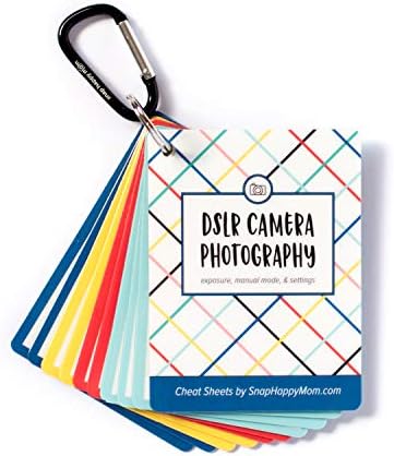 Cartões de folha de dicas da DSLR para câmeras Canon, Nikon e Sony - Cartões de fotografia de referência rápida de plástico | Configurações