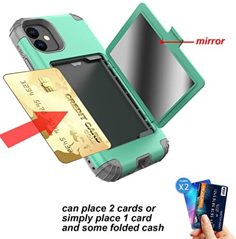 ACXLIFDE iPhone 11 Case, 11 Caso do cartão de crédito da carteira, cobertura híbrida protetora com titular de pedetos