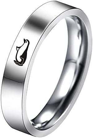 2023 Novo anel de aço de titânio simples de titânio desenho animado feminino anel de jóias fofo pacote 100 anel