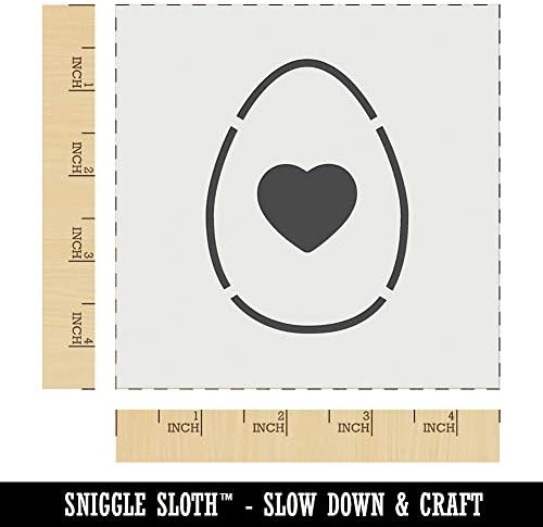 Coração em biscoito de parede de ovo Diy Craft reutilizável estêncil - 4,5 polegadas
