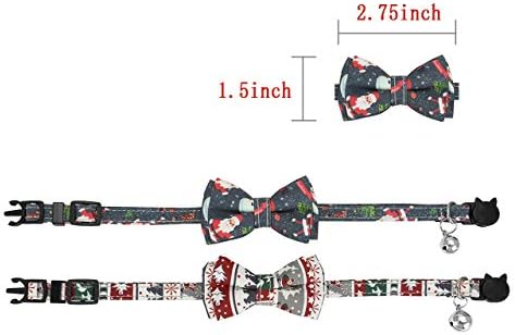 FILHOME 2 Pack Cat Collars Breakaway com Bell, Christmas Bowtie Cat Collar