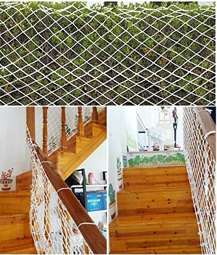 Rede de segurança infantil da rede de proteção, rede de decoração interior de corda branca Rede de proteção contra varanda, escada
