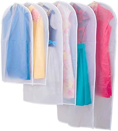 Capas de roupas Wuyue Hua, sacos de protetores de capa de terno Conjunto de 6 capas à prova d'água Armazenamento à prova de poeira