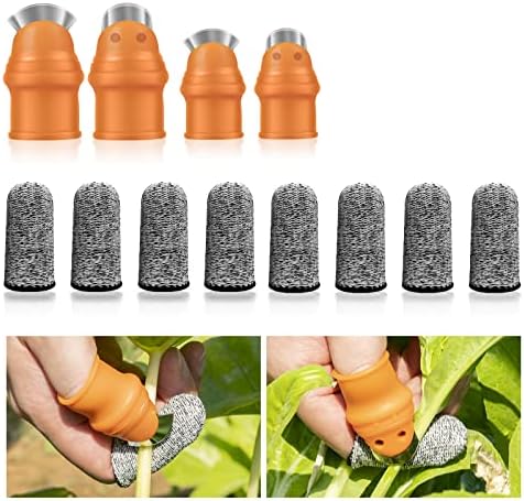 Deventorz 12 PCs Jardinagem Silicone Thumb Knife Conjunto, Ferramenta de colheita de frutas e vegeta