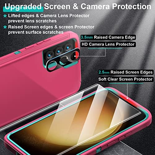 Caso doméstico de Feiyar para a caixa Samsung Galaxy S23, com 2 PCs [Protetor de câmera + Protetor de tela macia], Proteção de