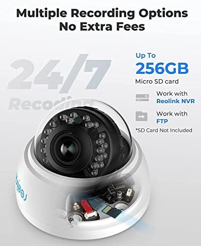 Reolink 4K câmeras de segurança doméstica ao ar livre, vigilância de Poe IP, detecção de humano/veículo inteligente, trabalho