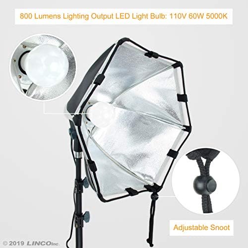 LINCO LINCOSTORE Photography Studio Iluminação Braço do Kit para Vídeo Luzes de Lúcria de Sombra de Sombra de Iluminação Contínua Definir Softbox Setup com lâmpadas de luz do dia 2400 lumens am261
