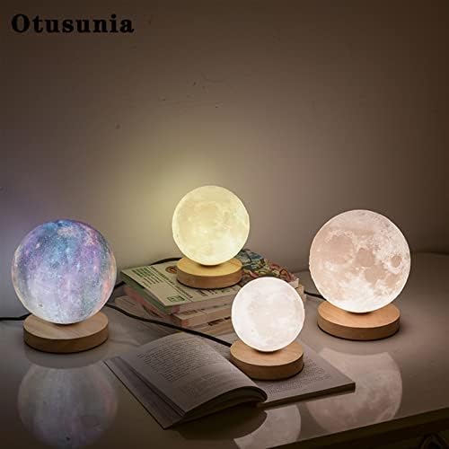 Jjry lâmpada de mesa novidade decoração de casa 3d impressão lua planeta plá log pedestal led de mesa lumin