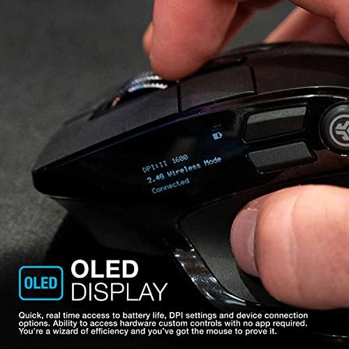 JLAB EPIC Wireless Mouse | Conecte -se via dongle sem fio Bluetooth ou USB | Alternar com vários dispositivos, até 3 dispositivos |
