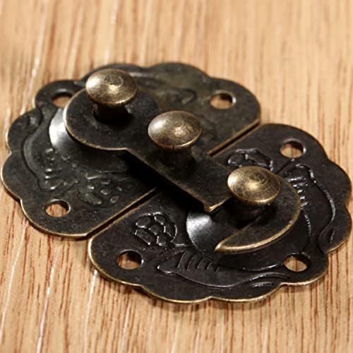 TFIIEXFL 1PC Antique caixa de bronze Hasp Furniture Hardware Tapela decorativa Caixa de jóias de madeira Hasp Bloqueio de peito