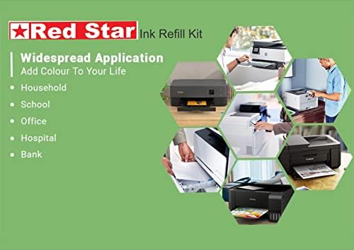 RED STAR 4 Kit de recarga de tinta colorido Adequado para HP 60 61 62 63 64 65 67 818 901 Pacote de combinação de cartucho de tinta em preto e cor com ferramentas de tinta e preenchimento de 240 ml