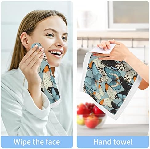 Kigai 2 pacote RETOR AZUL BORREFLY TOLHAS - Toalhas de rosto macio, toalhas de ginástica, qualidade do hotel e spa, toalhas