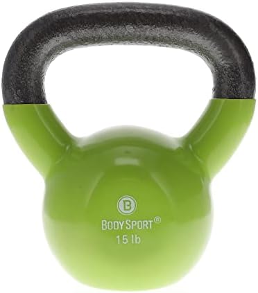 Body Sport Cast Iron Vinil Kettlebells - Kettlebell para levantamento de peso - Treinamento de força Kettlebell - Fitness Professional