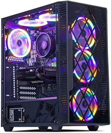 MXZ GAMING PC Desktop Computer, AMD Ryzen 5 4500, RX 6600 8GB, 16GB DDR4, NVME 500GB SSD, 6RGB FAIR, VITO 10 PRONTO PRONTO, COMPUTADOR DE Desktop Gamer