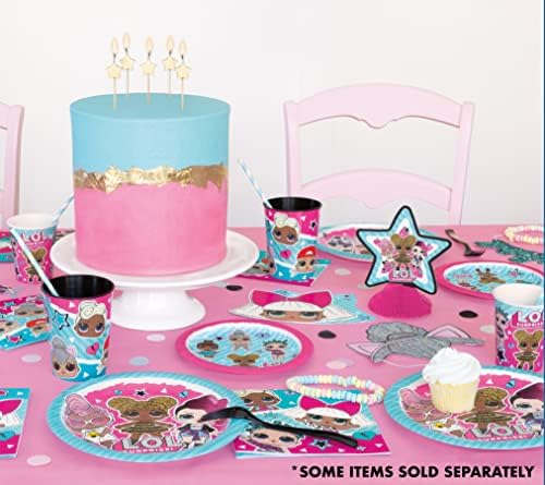 Lol suprimentos de festa decorações de aniversário | Serve 16 convidados | Com tampa da mesa, banner, pratos, guardanapos,