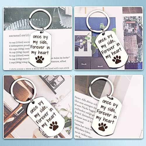 PLWELTH PET MEMORIAL PRESENTE Perda de cachorro Cat KeyChain Sympathy Tags Tags Gifts For Men Once By My Side para