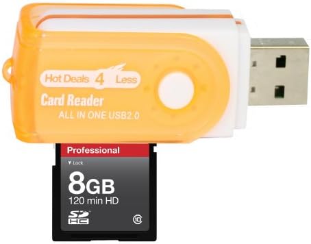 8 GB CLASSE 10 SDHC Equipe de alta velocidade cartão de memória 20MB/s. Cartão mais rápido do mercado do Sanyo Xacti HD700 HD800. Um adaptador USB de alta velocidade gratuito está incluído. Vem com.