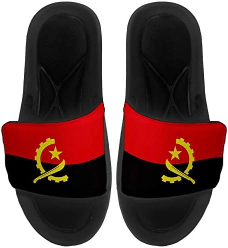 Sandálias/slides de slides/slides expressos para homens, mulheres e juventude - Bandeira de Angola - Engola Angola