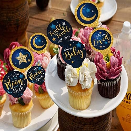 36 peças Twinkle Twinkle Twinkle Litter Star Cupcake Toppers para Star Party Birthday Party DeAratio