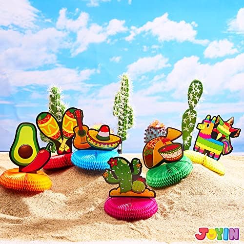 Joyin 6 PCs Cinco de Mayo Fiesta Honeycomb peça Centers de 8,5 ”Decoração de festas para Fintes Fiesta Taco Supplies,