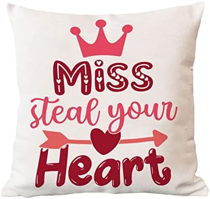 Miss roube seu coração Pillow Capa Cobertura do dia dos namorados Passagem romântica Romântica Casa Annisterário Cushion