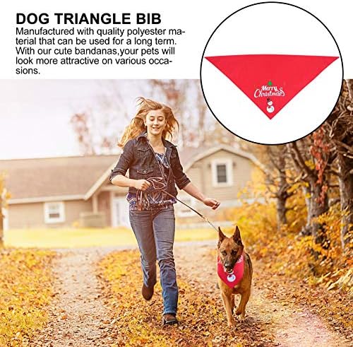 ABOOFAN 1PC Elementos de Natal Pet Triangular Bandana Drool Towel Dog Lenço Pet Supplies Favor Favor