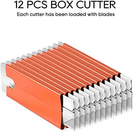 Rexbeti Cutter de caixa de 12 pacote, cortador de papelão retrátil, abridor de caixas práticas, cortador de caixa