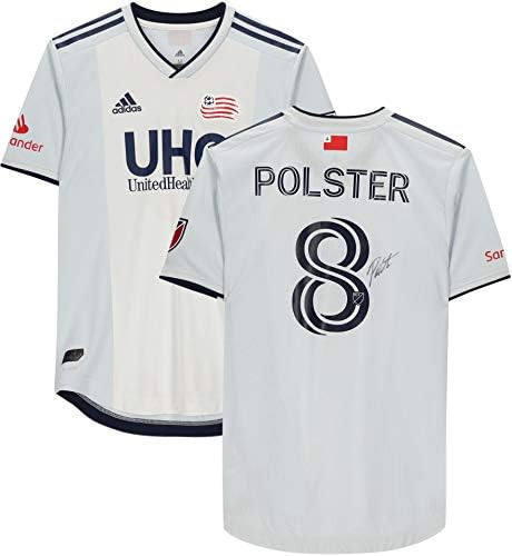 Matt Polster New England Revolution Autografou Match Usado #8 White Jersey da temporada de 2020 MLS - camisas de futebol autografadas