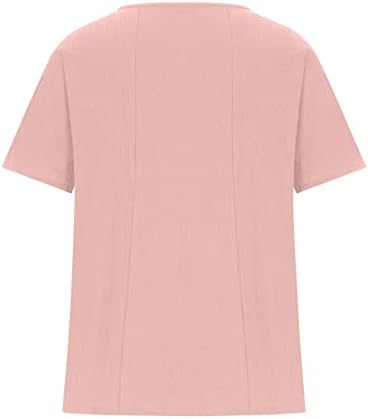 Tampas de linho de algodão plus size para mulheres soltas de manga curta camisa floral camisa de camisa casual bloqueio