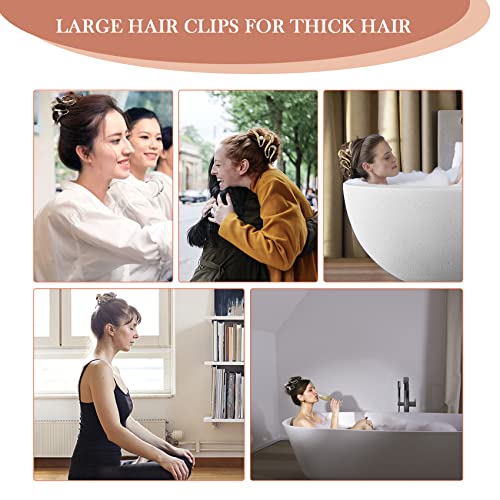 Clipes de garra de cabelos de metal grande de 4,7 polegadas para mulheres meninas, clipes de cabelo prateado de ouro não