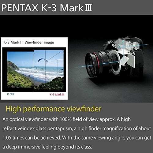 PENTAX K-3 Mark III Flagship APS-C Black Camera Body-12fps, LCD da tela de toque, corpo de liga de magnésio resistente