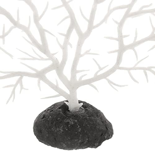 Decoração de recifes de coral vocoste, mini decoração de coral falsa para decorações de aquário, branco, 6.1 x5.91