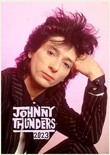 Calendário de parede 2023 [12 páginas 8 x12] Johnny Thunders Capa de Poster Vintage Photo