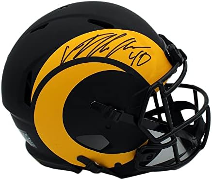 Von Miller assinou Los Angeles Rams Speed ​​Speed ​​Eclipse NFL Capacete - Capacetes NFL autografados