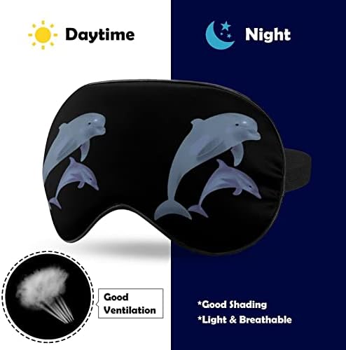 Dolphins do mar de máscara de sono Durável tampas de máscara de olho macias com cinta ajustável para homens mulheres