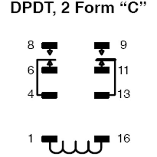 NTE R40-11D2-24 2A 24 VDC DPDT Security Relay PCB