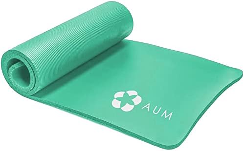 A.U.M Extra espesso de 1/2 Mat de ioga com alça de transporte - almofada de espuma resistente à umidade e não deslizamento para Pilates