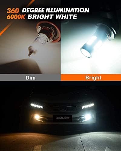Pacote de lâmpadas LED de LED de SEALIGHT 9005 com lâmpadas de nevoeiro de LED H10, brilho aprimorado de 700% 110W