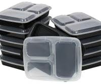 TSHomegoods refeição Prep 3 Compartimento de armazenamento de alimentos Recipientes/ Microwavevable/ Freezer Proof/ Take Out/