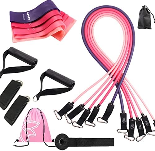 LLly 16 PCs/set Women Fitness Resistância Bandos de Fitness 100lbs 150lbs Cinturão de Treinamento ioga Equipamento de ginásio Pull Rope Tubo elástico