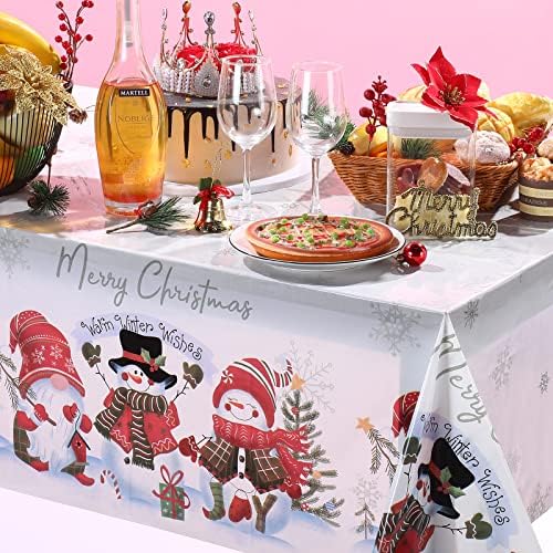 Toelas de mesa de Natal Decorações de plástico mesa de natal tampa de pano