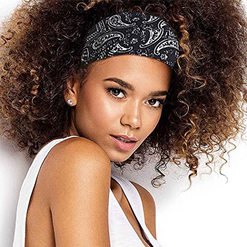 Ybshin boho bandana de cabeça preta estrincas drenechas bandana bandana cross cross hair bands notados wrap yoga treino diariamente