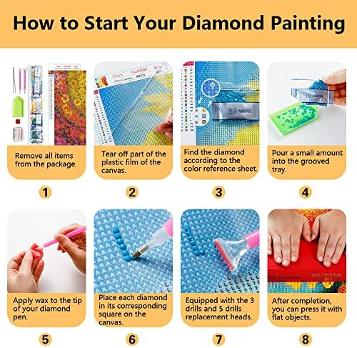 DIY 5D Diamond Painting Flowers Rainbow Diamond Painting Kits para adultos crianças iniciantes para iniciantes Full Diamond