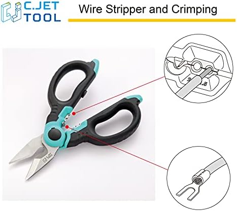 C.Jet Tool 6 Scissors em aço inoxidável Profissional de serviço pesado para o cabo macio de cobre de alumínio