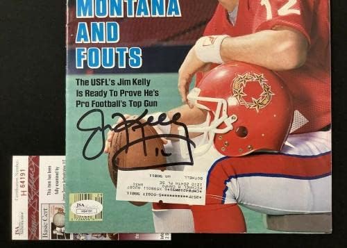 Jim Kelly assinou a Sports Illustrated 21/07/86 USFL Rookie Bills Auto Hof JSA - Revistas autografadas da NFL