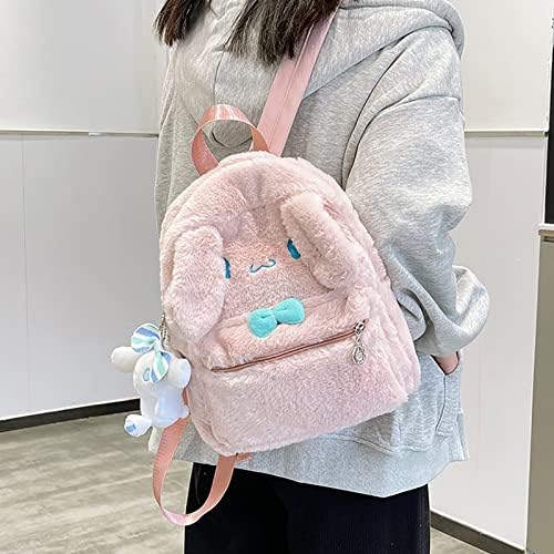 Jiyumat Backpacks de bolsa de pelúcia de garota fofa para a escola Kawaii Cartoon Japanes Anime Bolsa Furry Backpack Schoolbag