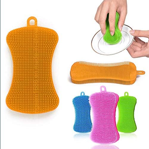 6 Silicone Sponge Dish Washing Scorbber Gadgets de cozinha inteligente Brush Sponge Clean