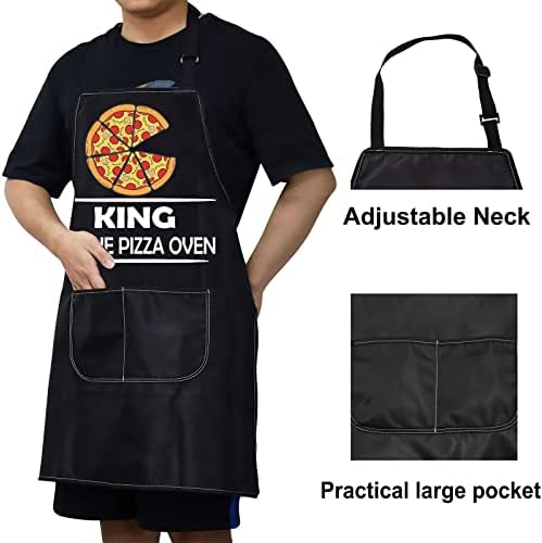 BWWKTOP Pizza Chef Avental Pizza Pizza Avental Pizza Chef Presentes Rei da Pizza Pizza Pizzeria Apron com bolso para o